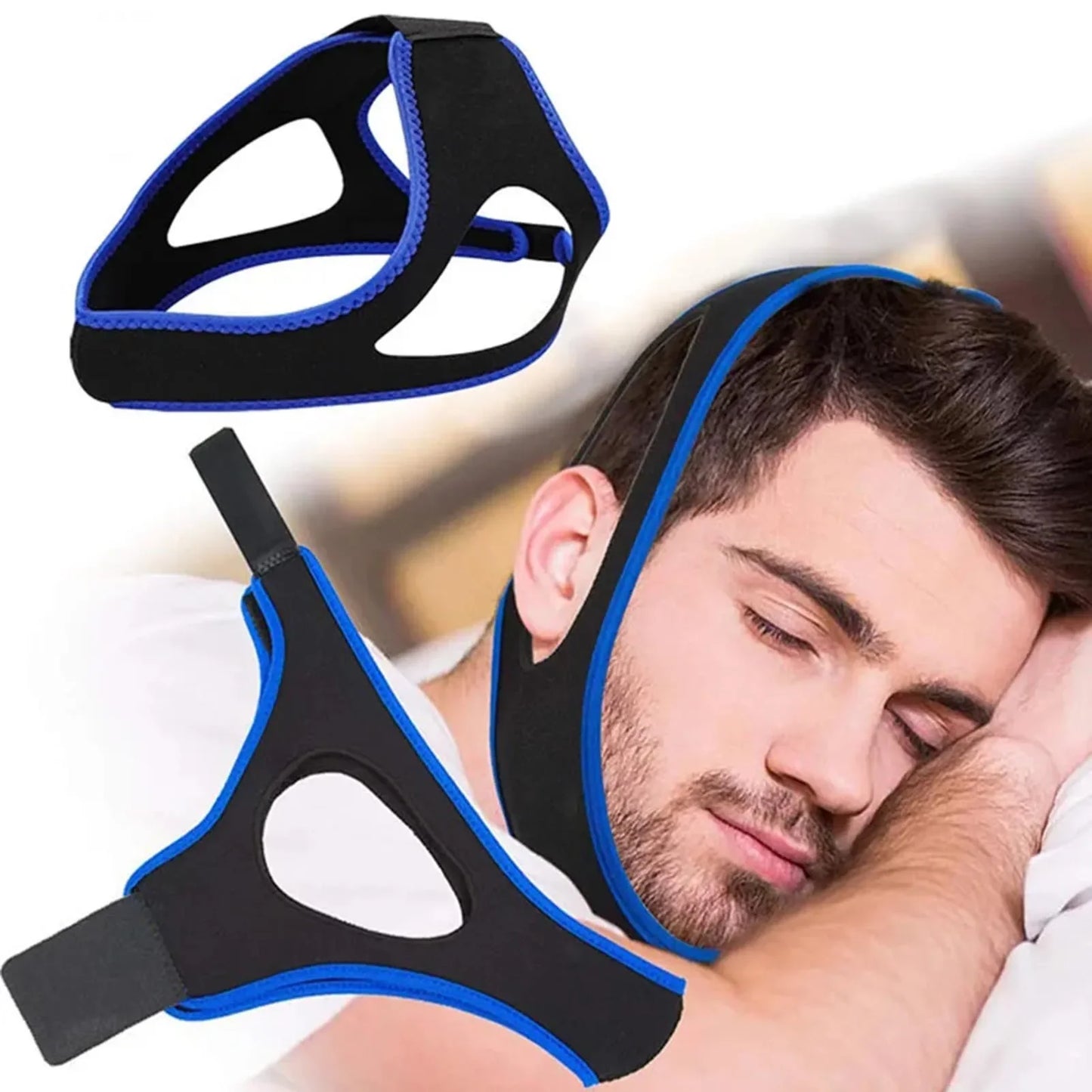 Anti-snoring Mouthpieces Chin Strap Sleep Care Breathable and Comfortable Anti Snore Belt for Men Women Daily Sleeping