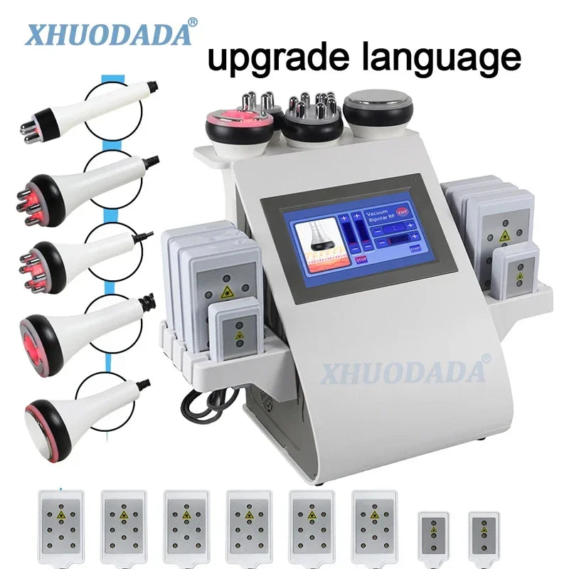 XHUODADA 6 In 1 Cavitation Ultrasonic Body Slimming Machine