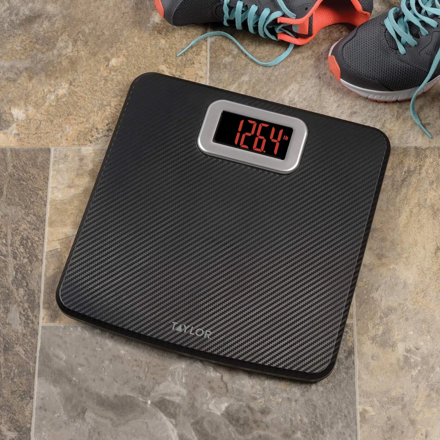 Digital Body Weight Scale, 400 LB Capacity, Anti-Slip Mat, Auto On/Off, Red LED Display, Black (2-Pack)