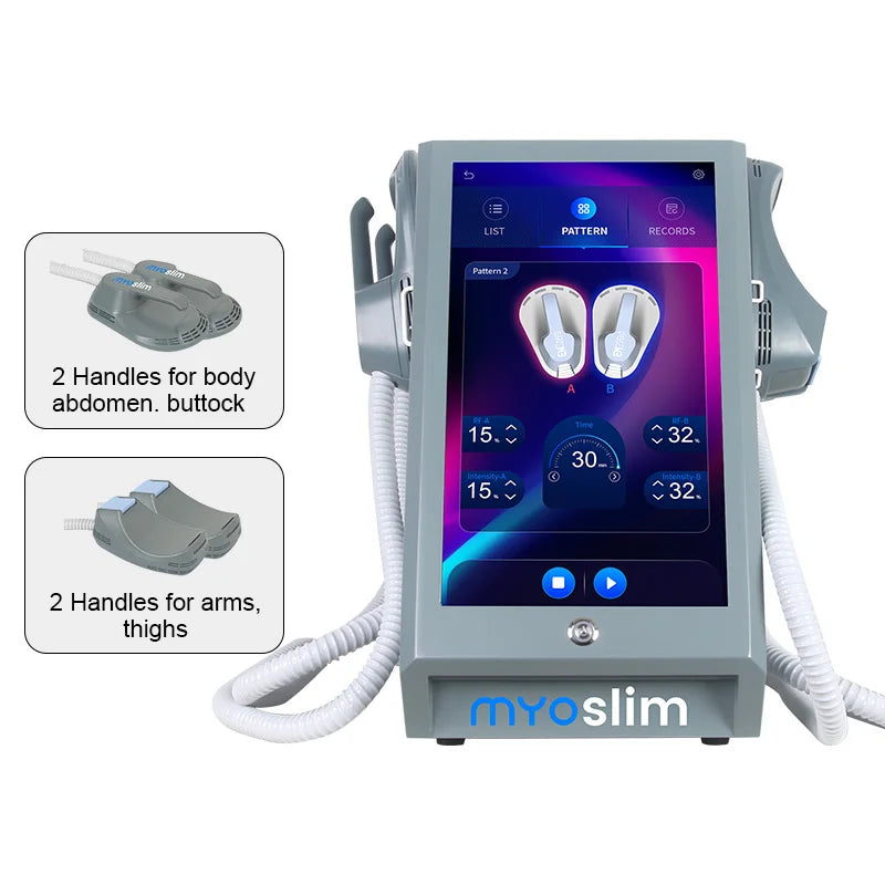 Professional RF MYOSLIM Body Sculpting Machine Electric EMS Fat Burning Slimming Muscle Stimulator T15 6500W 2-5 Handles