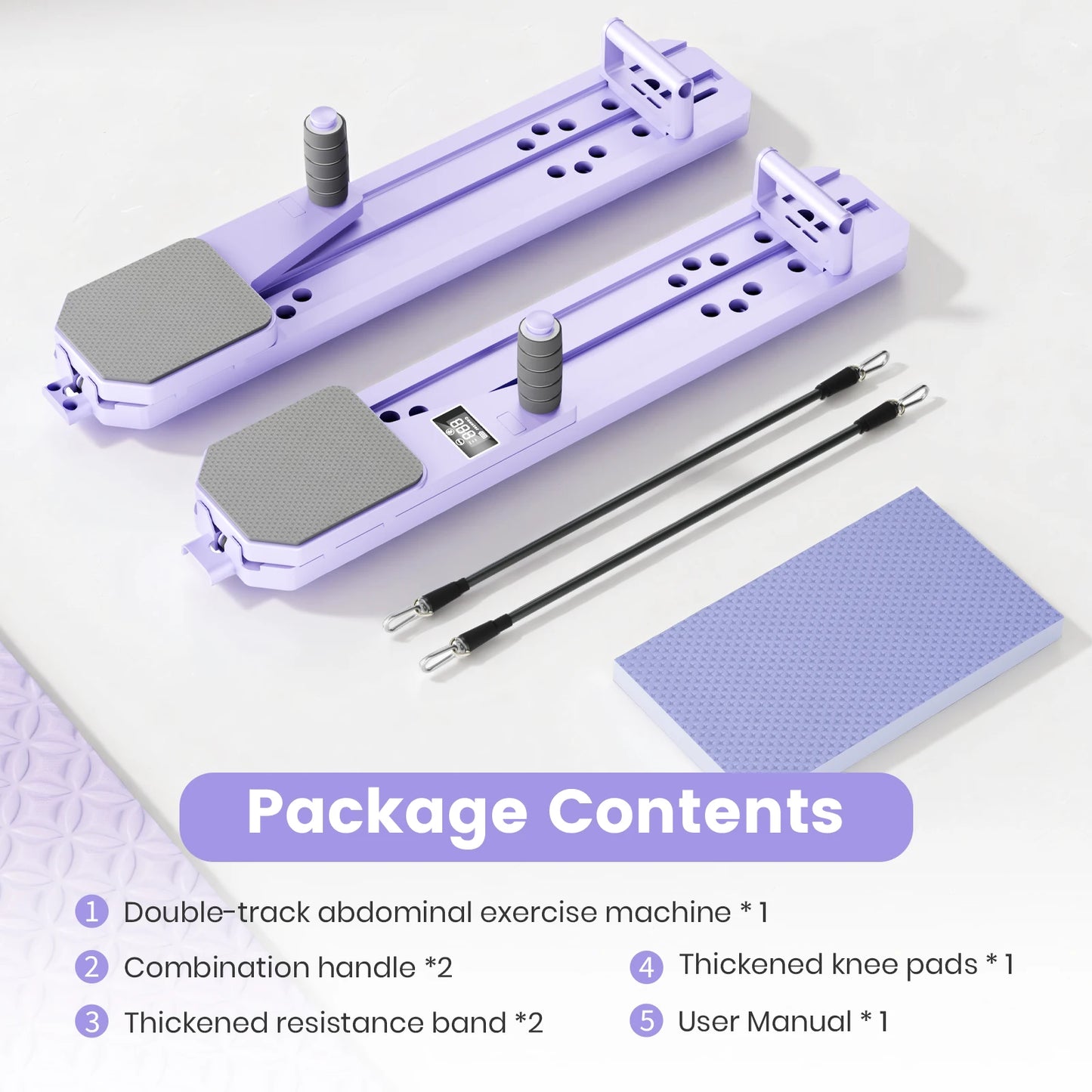 Pilates Board Fitness Equipment Foldable Abdominal Core Workouts Full-Body Ski Balance Board Smart Reps/Kcal/Timer Display