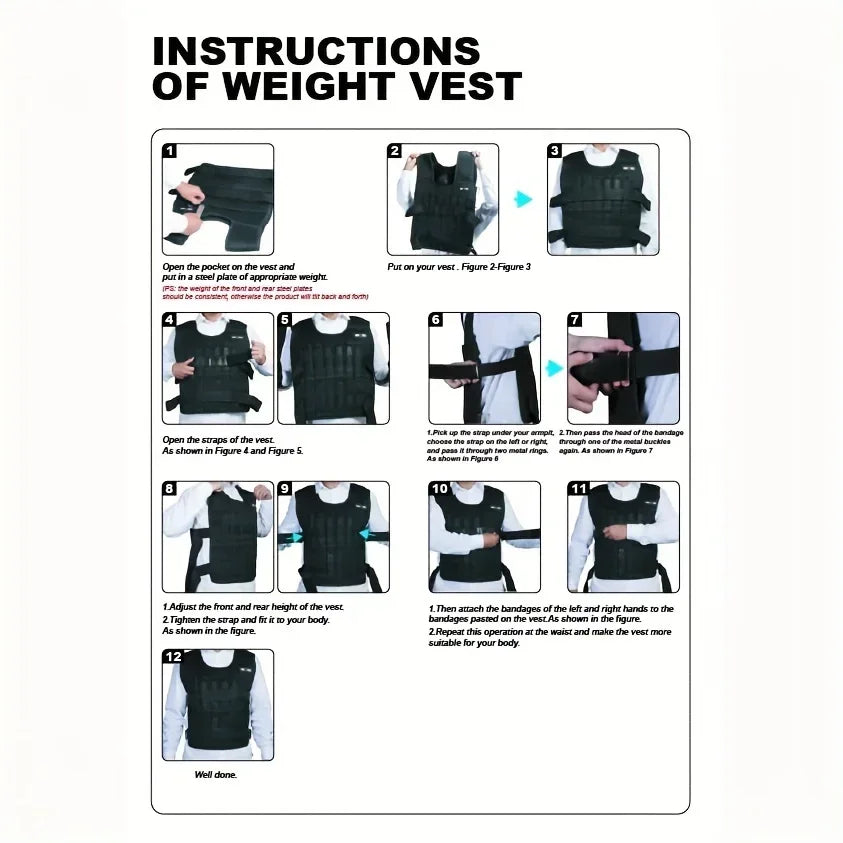 Hign-concerned Adjustable Weight Vest With Ankle And Wrist Weights