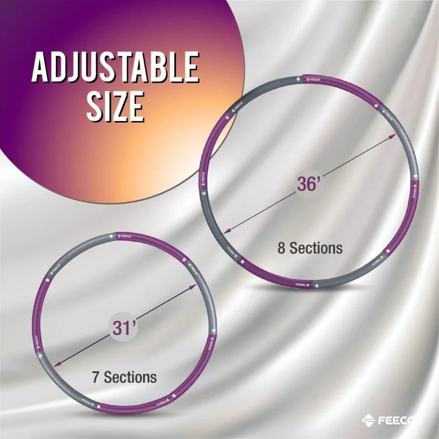 High-Concerned Weighted Fitness Hoop 8 Detachable Sections for Weight Loss