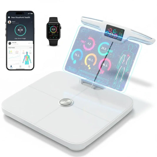 Smart Digital Body Scale with 8 Electrodes - Measures 56+ Health Metrics, Bluetooth & WiFi Connectivity