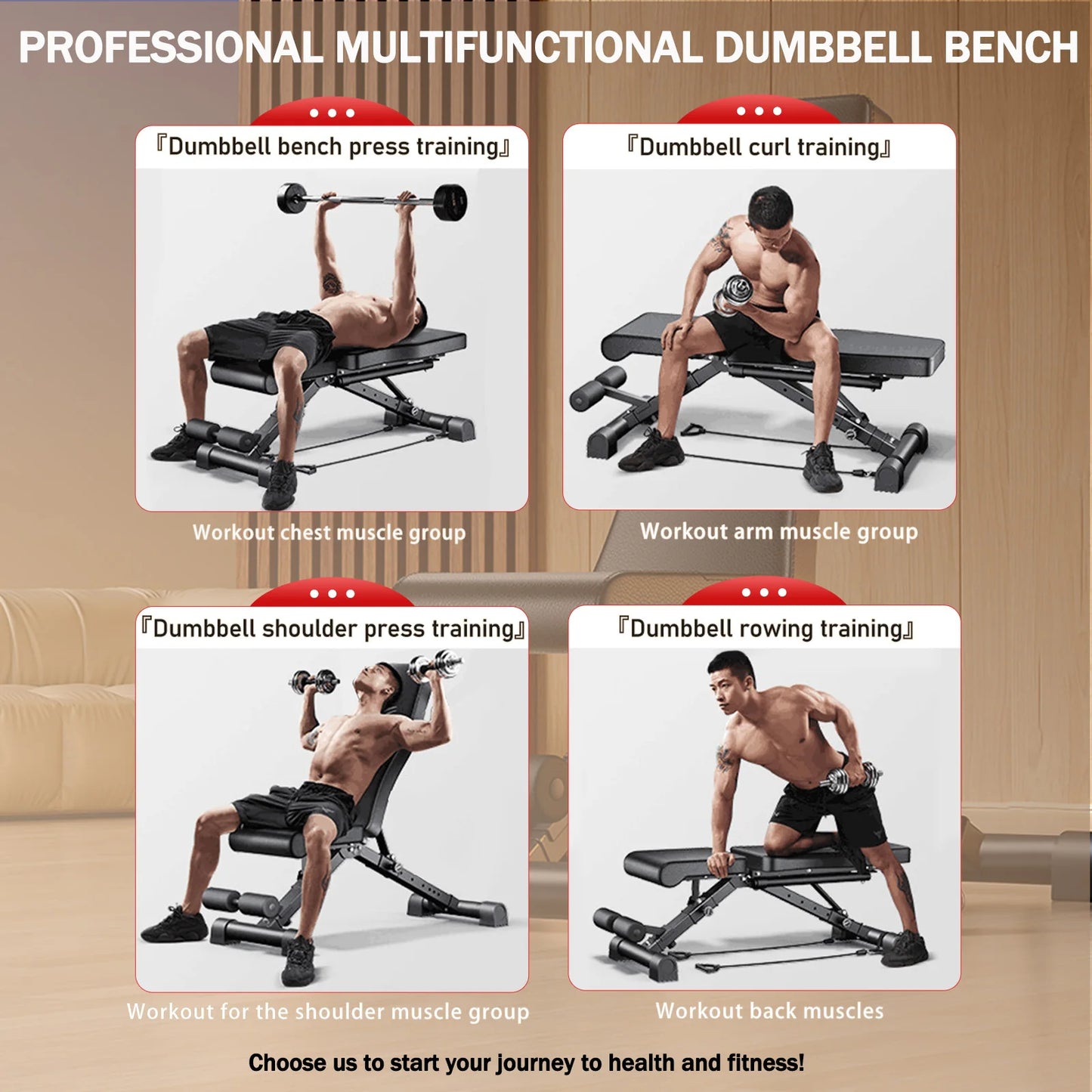 Adjustable Weight Bench for Full Body Workout Foldable 1000 Lbs