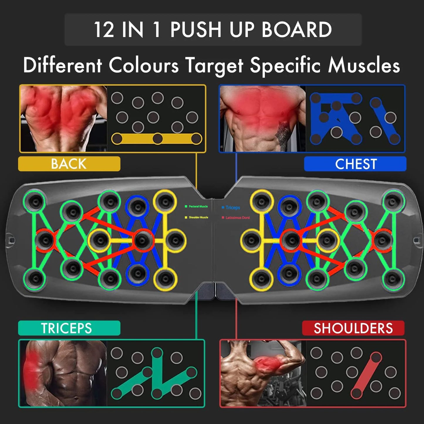 Function Push-Up Board Set Portable Foldable Multifunctional Bar Chest Abs