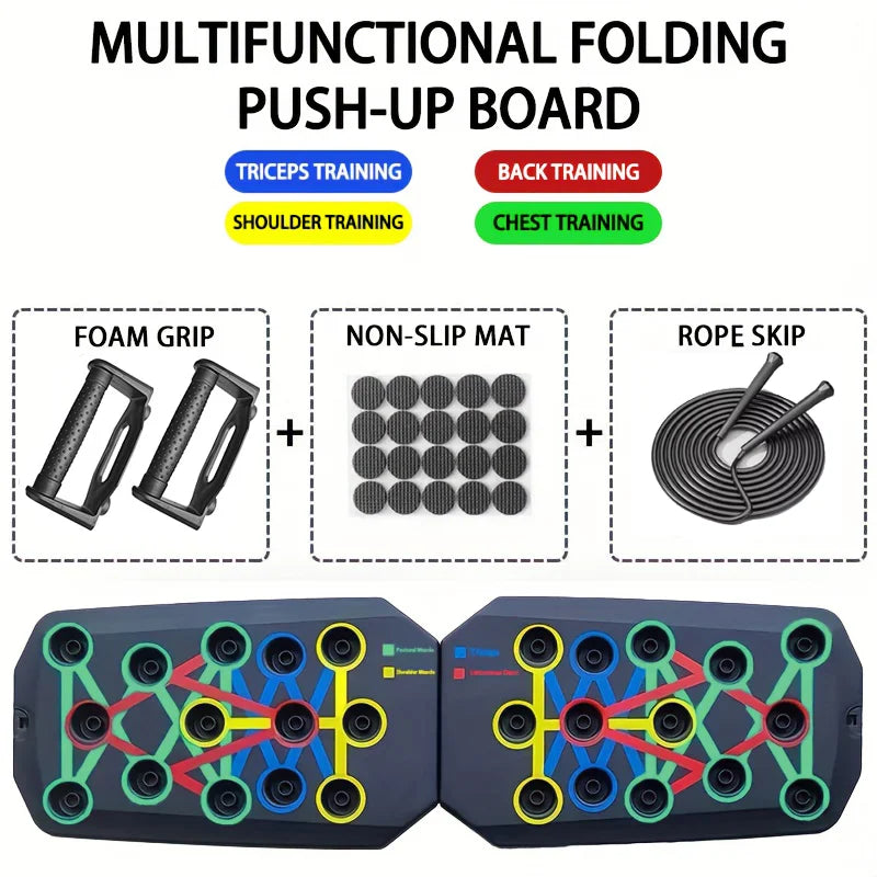Function Push-Up Board Set Portable Foldable Multifunctional Bar Chest Abs