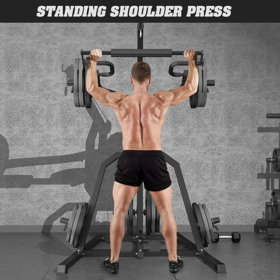 Hign-concerned Lever Gym Power Rack With Low Row Gym System