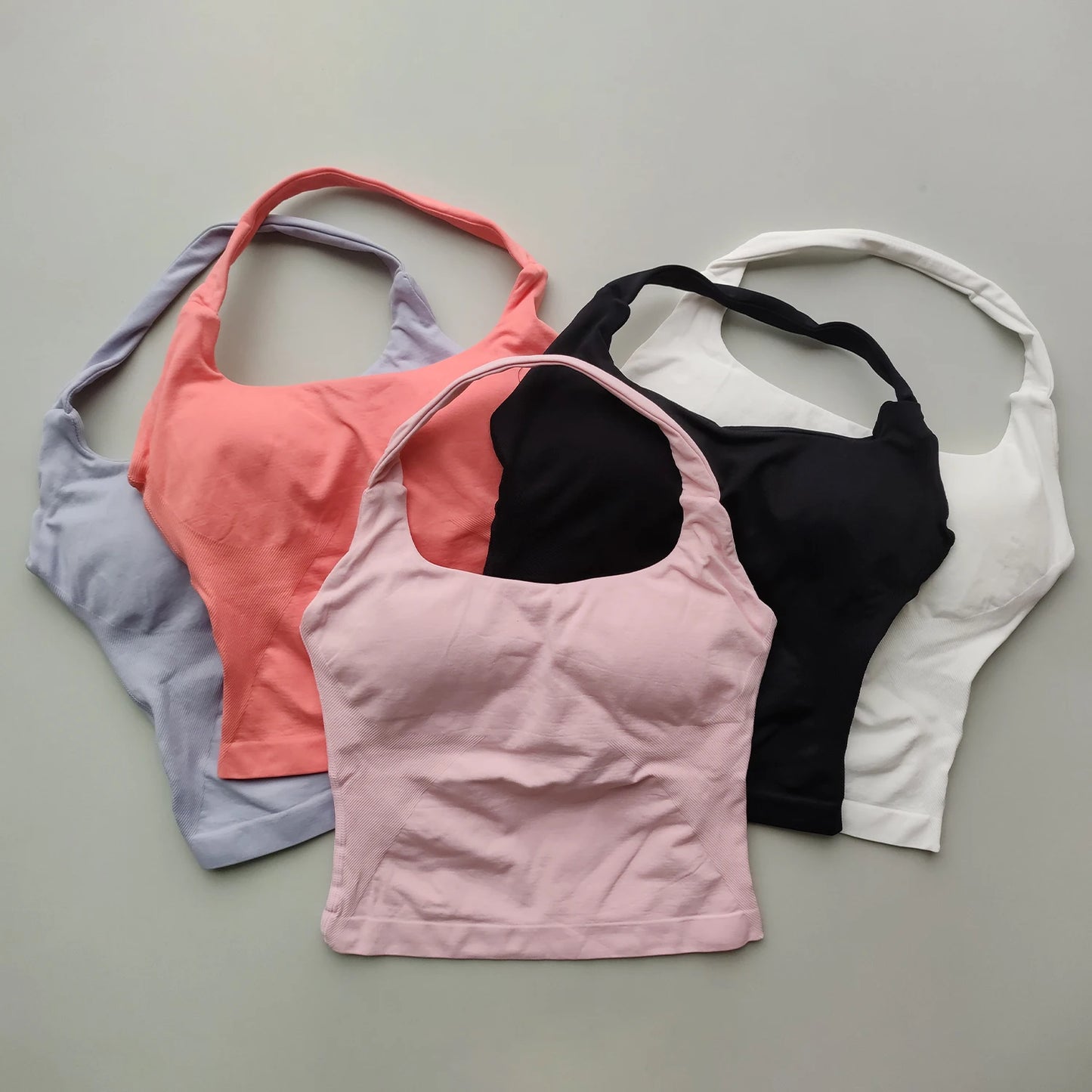 Impact Halter Top Push Up Sports Bra Backless Yoga Tank