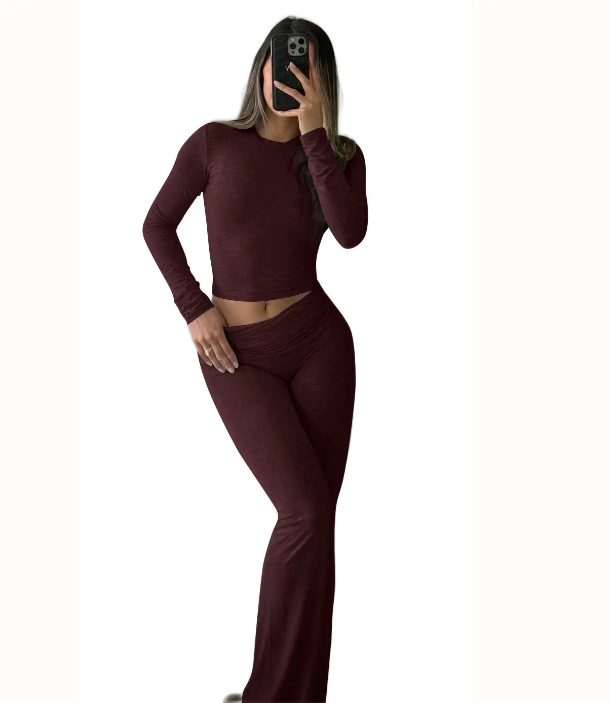 Zhejiang Women's Yoga Two-Piece Set Long Sleeve Wide Leg Activewear