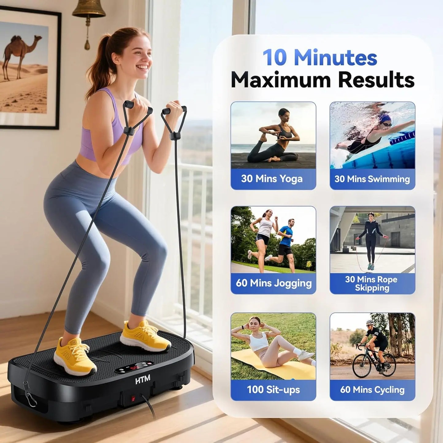 Whole Body Muscle Relax Vibration Plate Trainer Bluetooth 120 Speed Levels Home Fitness Slimming Equipment for Full-Body Workout