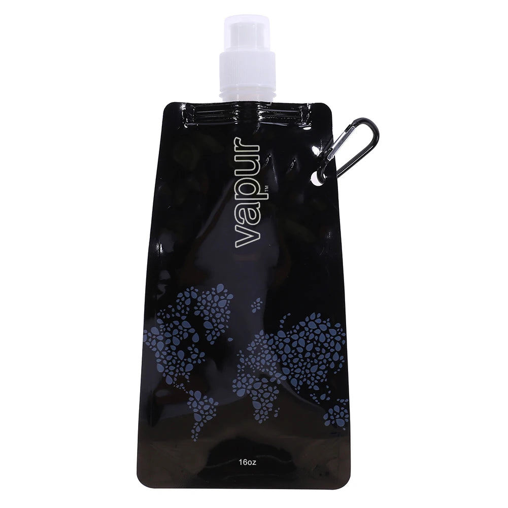 Collapsible Water Bottles with Clip Drinking Water Bags Leak Proof Sports Water Bottle for Outdoor Travel Sports Hiking Camping