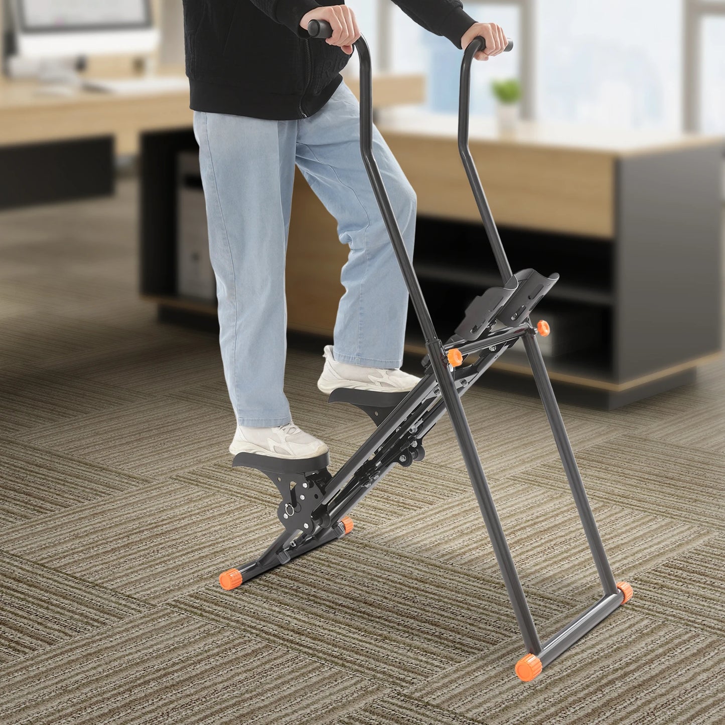 Foldable Stair Stepper Vertical Stair Climber Machine for Full-Body Workout 3 Gears Pedal Angle Stair Stepper for Home Exercises