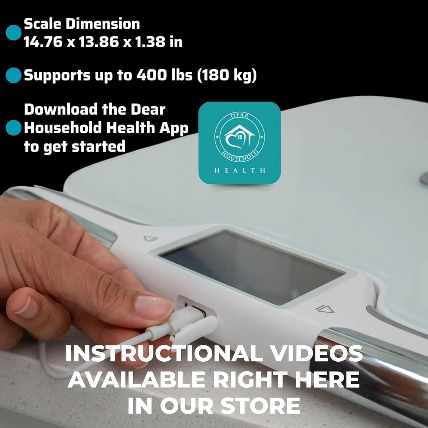 Smart Digital Body Scale with 8 Electrodes - Measures 56+ Health Metrics, Bluetooth & WiFi Connectivity
