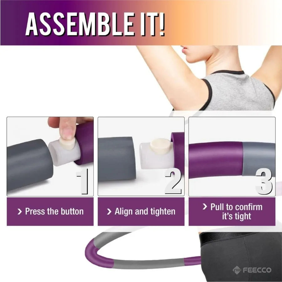 High-Concerned Weighted Fitness Hoop 8 Detachable Sections for Weight Loss
