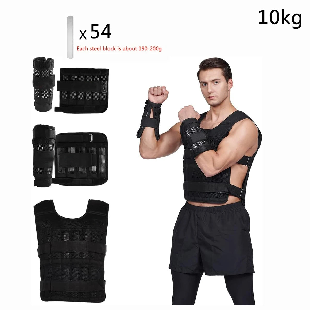 Hign-concerned Adjustable Weight Vest With Ankle And Wrist Weights