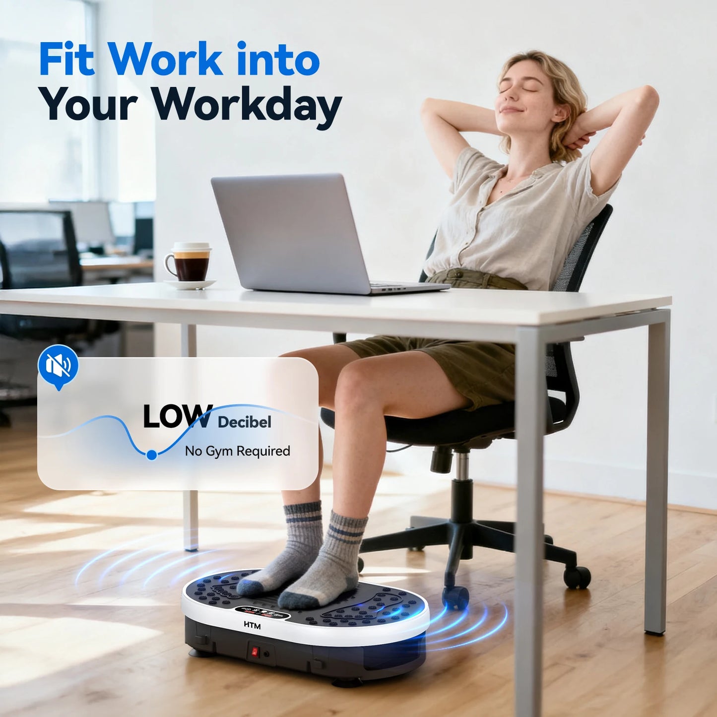 Whole Body Vibration Plate 120 Levels 9 Preset Programs Remote Control Home Fitness Machine Fat Burning Body Shaping Weight Loss