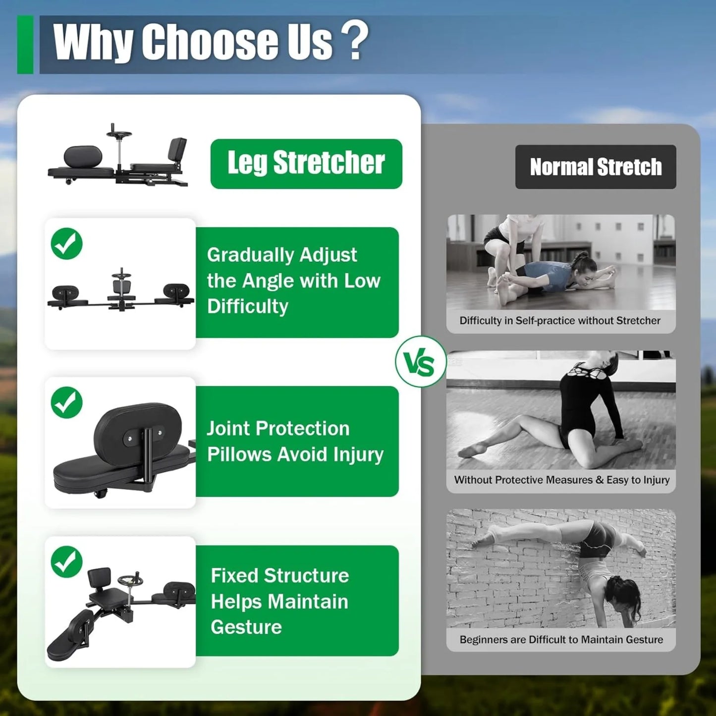 Classified by Exerciser Leg Stretcher Machine for Flexibility Training