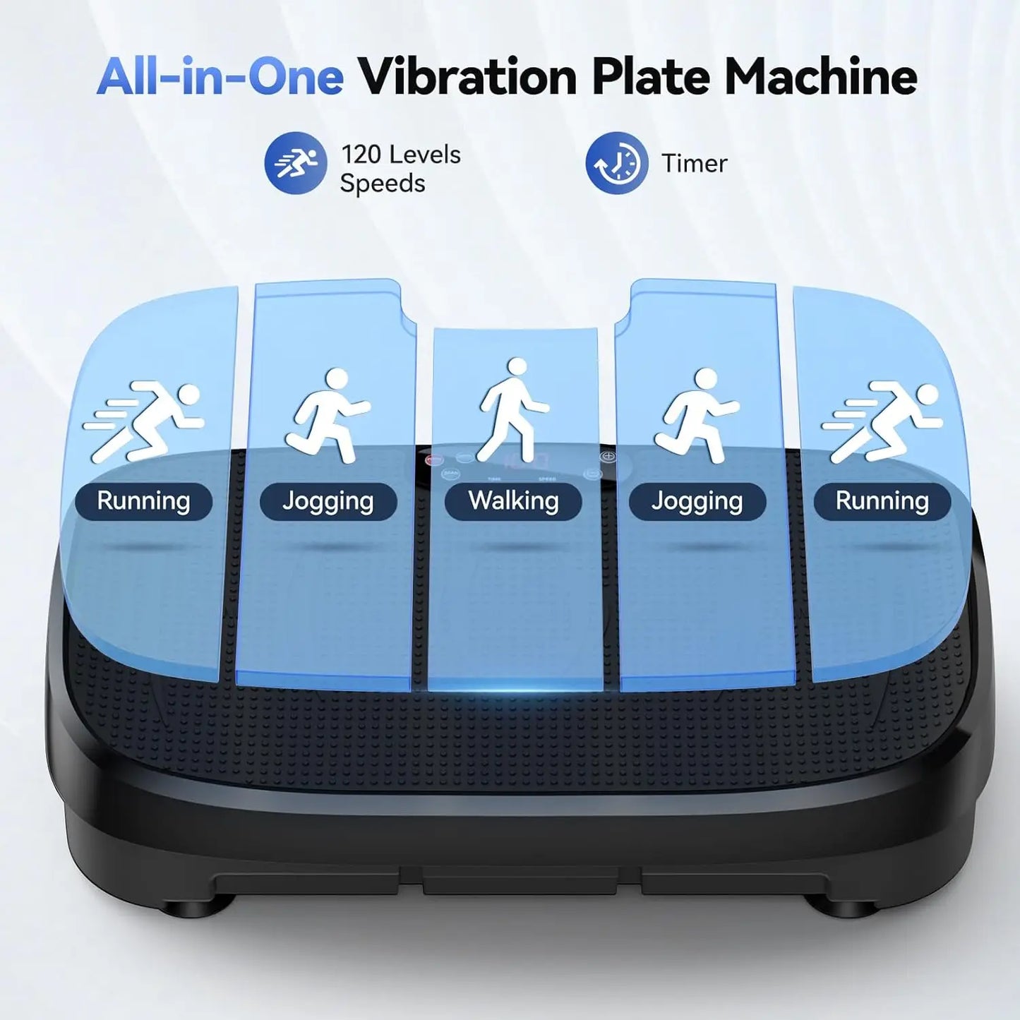 Whole Body Muscle Relax Vibration Plate Trainer Bluetooth 120 Speed Levels Home Fitness Slimming Equipment for Full-Body Workout
