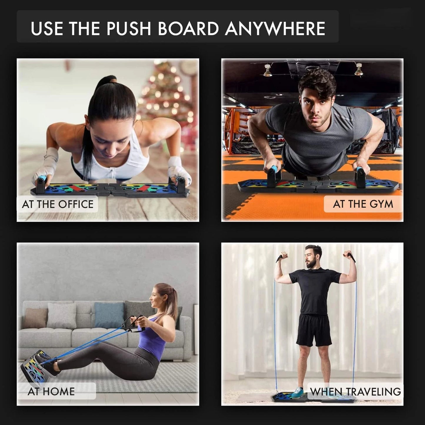 Function Push-Up Board Set Portable Foldable Multifunctional Bar Chest Abs