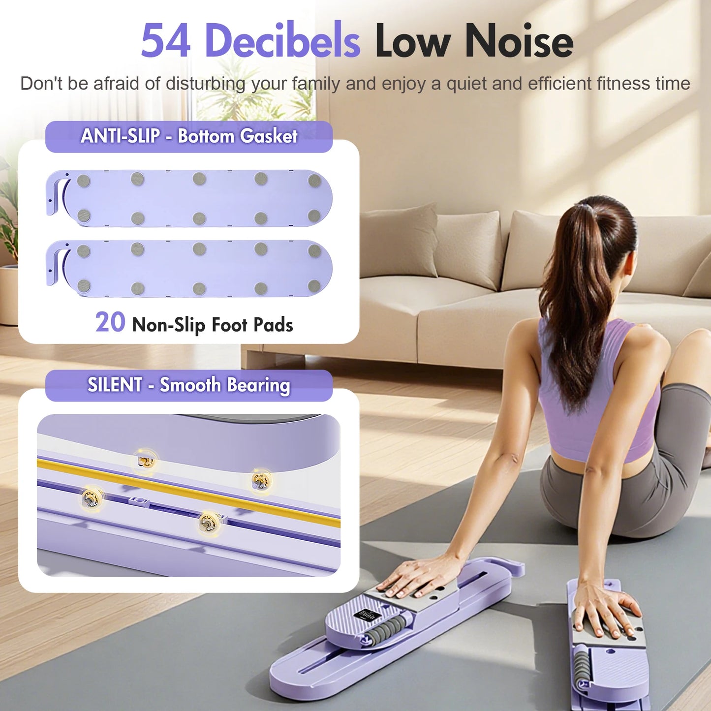 Detachable Abdominal Pilates Board With Resistance Bands For Core Training