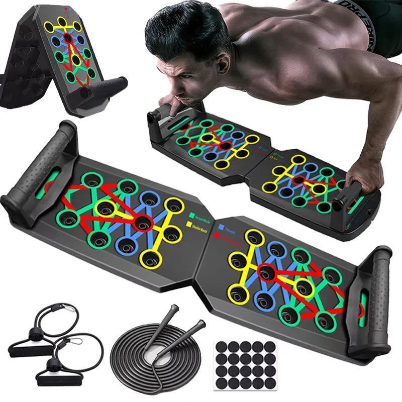 Function Push-Up Board Set Portable Foldable Multifunctional Bar Chest Abs