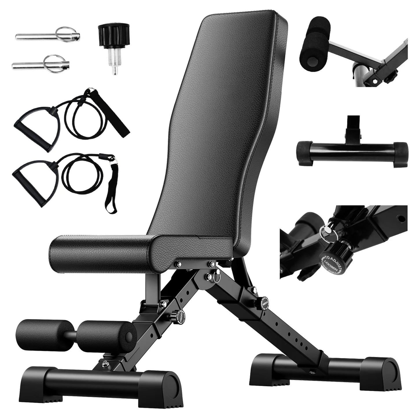 Adjustable Weight Bench for Full Body Workout Foldable 1000 Lbs
