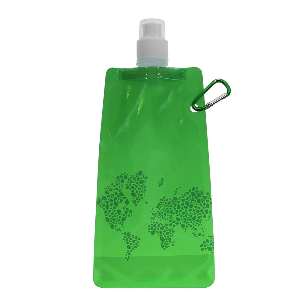 Collapsible Water Bottles with Clip Drinking Water Bags Leak Proof Sports Water Bottle for Outdoor Travel Sports Hiking Camping