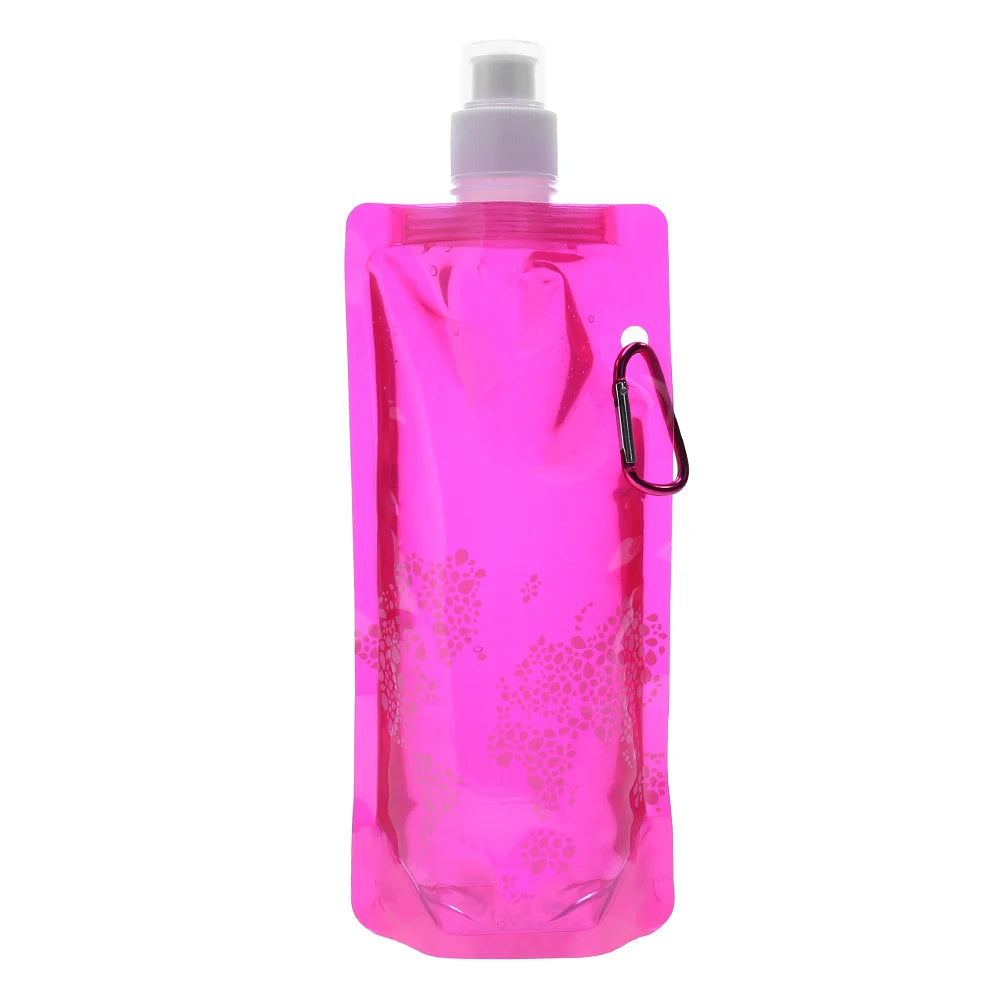Collapsible Water Bottles with Clip Drinking Water Bags Leak Proof Sports Water Bottle for Outdoor Travel Sports Hiking Camping