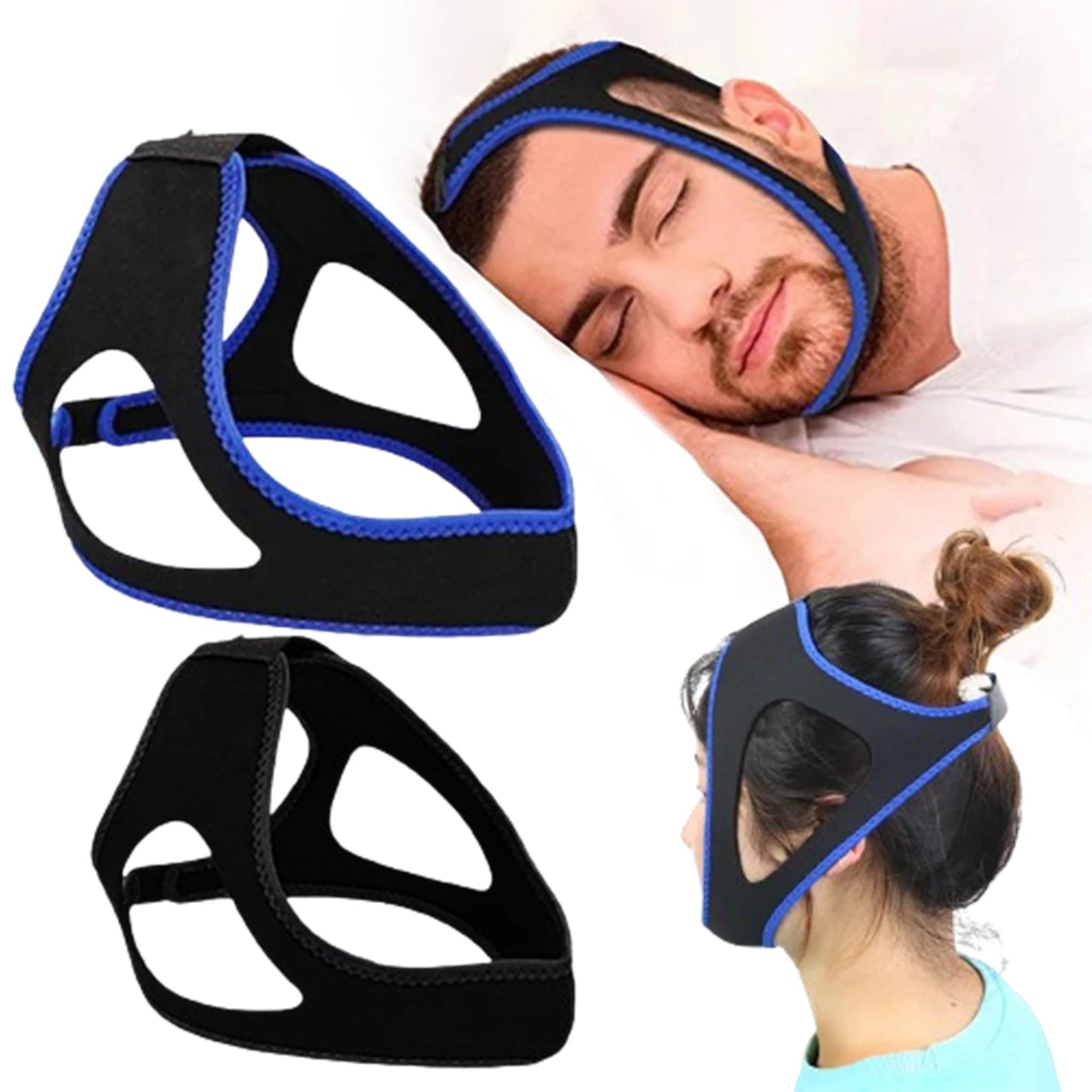 Anti-snoring Mouthpieces Chin Strap Sleep Care Breathable and Comfortable Anti Snore Belt for Men Women Daily Sleeping