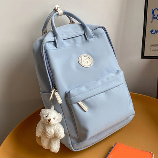 Teens Campus Daypack Childrens Rucksack Large Capacity with Plush Pendant Zipper for Work Camping Sports Travel Backpack