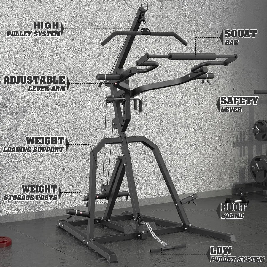 Hign-concerned Lever Gym Power Rack With Low Row Gym System