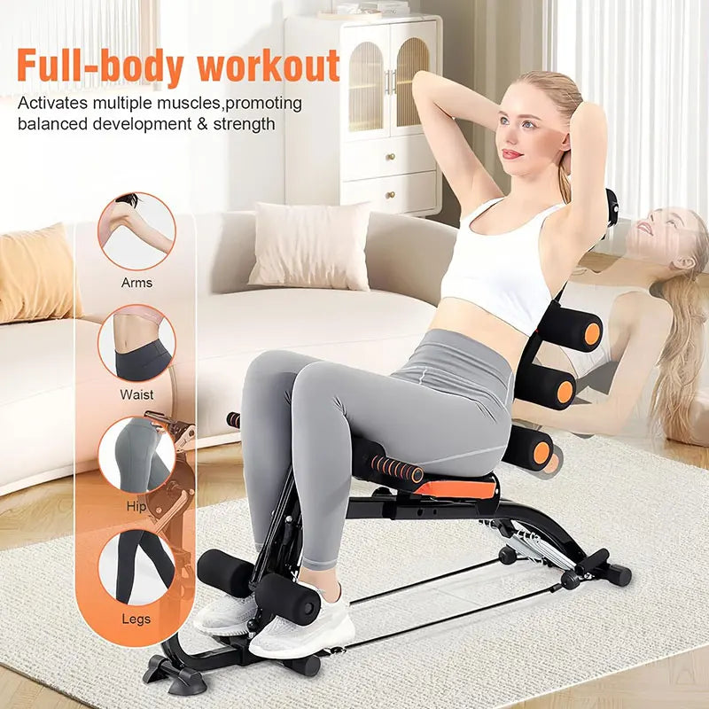 KBQ Foldable Abdominal Exercise Bench Adjustable Sit Up Machine Core Trainer