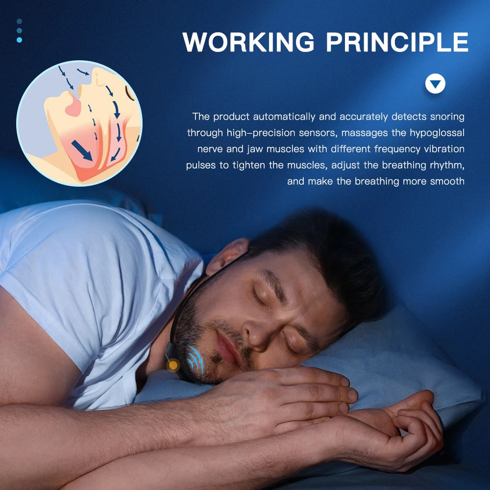Pulse Stop Snore Portable Comfortable Sleep Well Stop Snore Health Care Sleep Apnea Aid USB Smart Anti Snoring Device