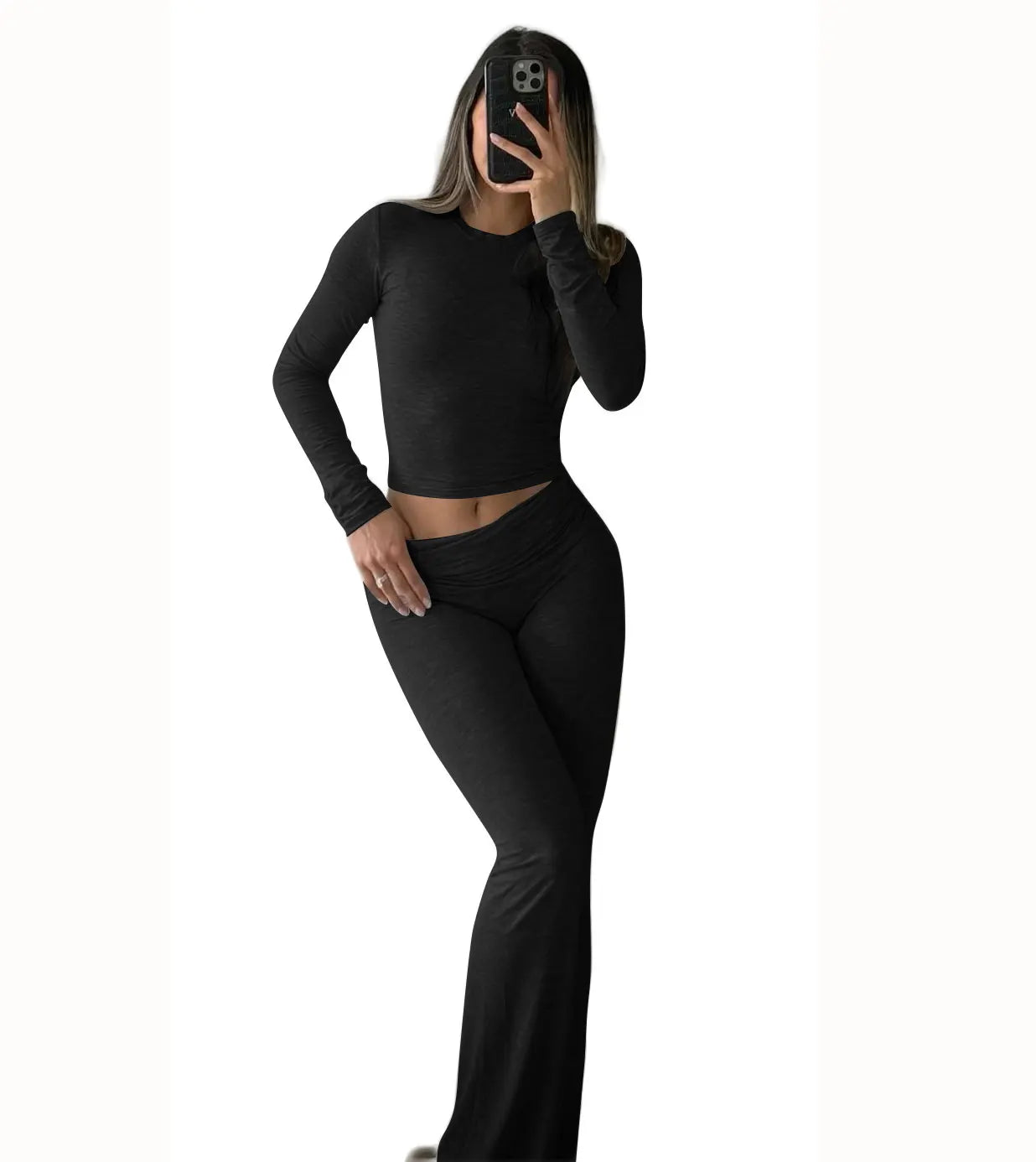Zhejiang Women's Yoga Two-Piece Set Long Sleeve Wide Leg Activewear