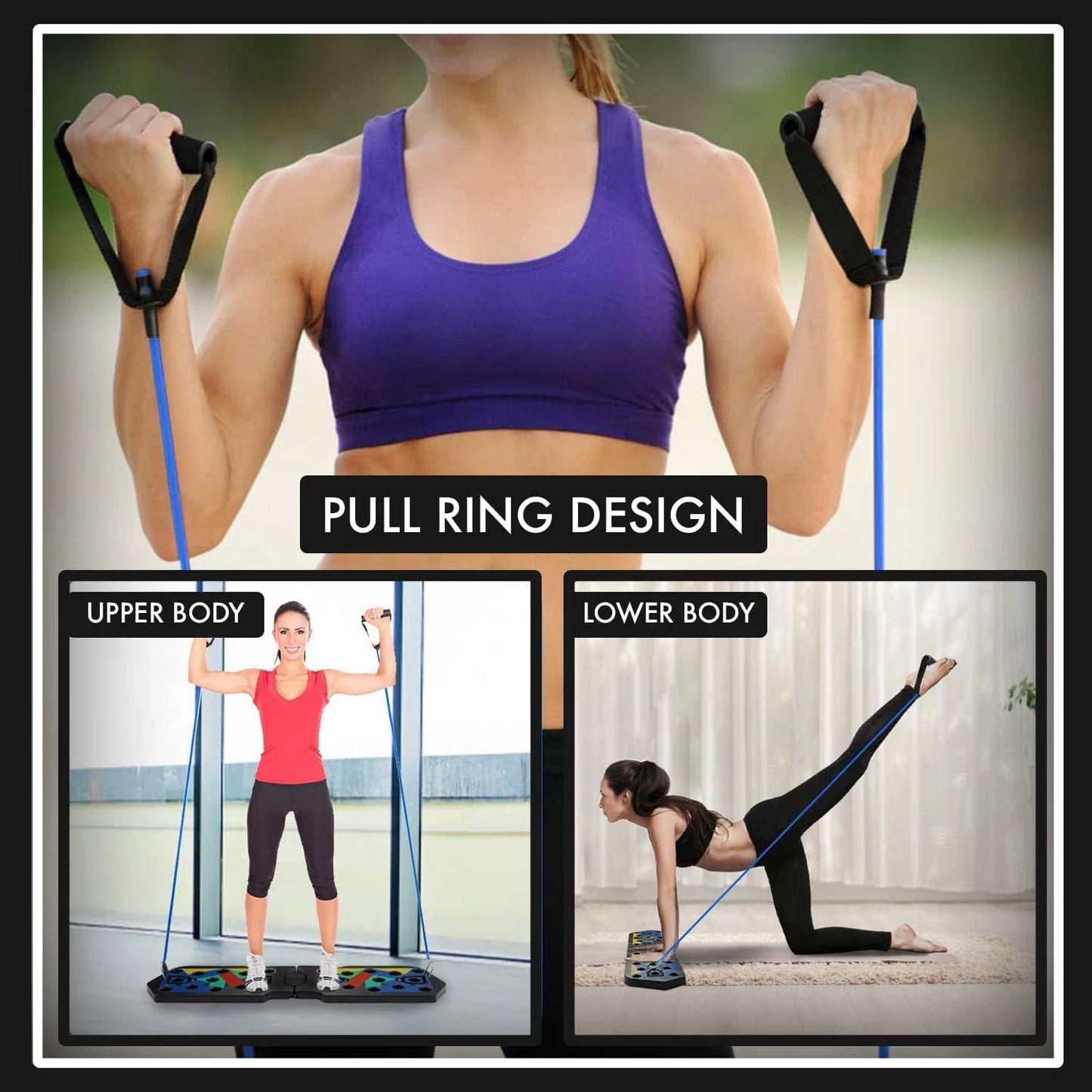 Function Push-Up Board Set Portable Foldable Multifunctional Bar Chest Abs