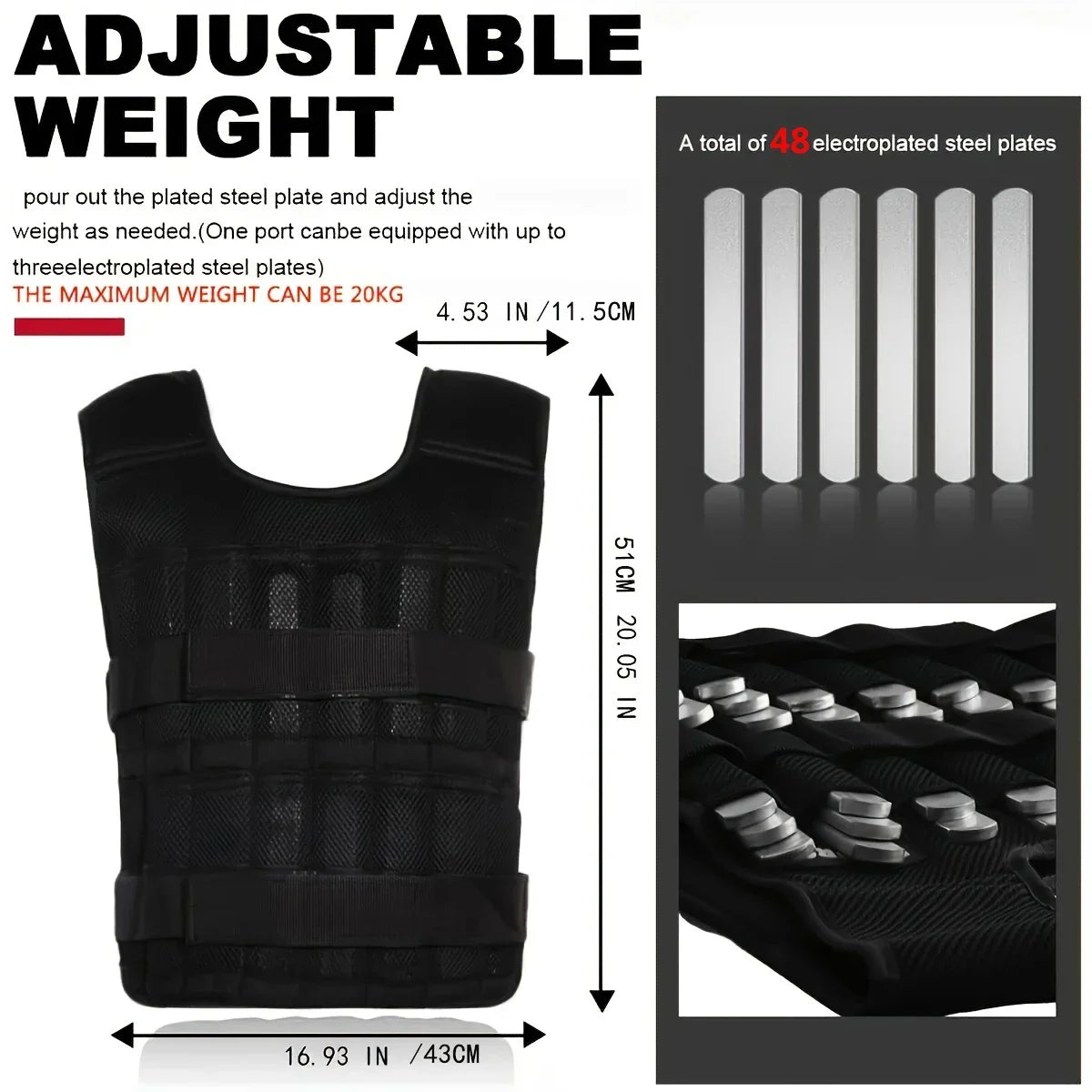 Hign-concerned Adjustable Weight Vest With Ankle And Wrist Weights