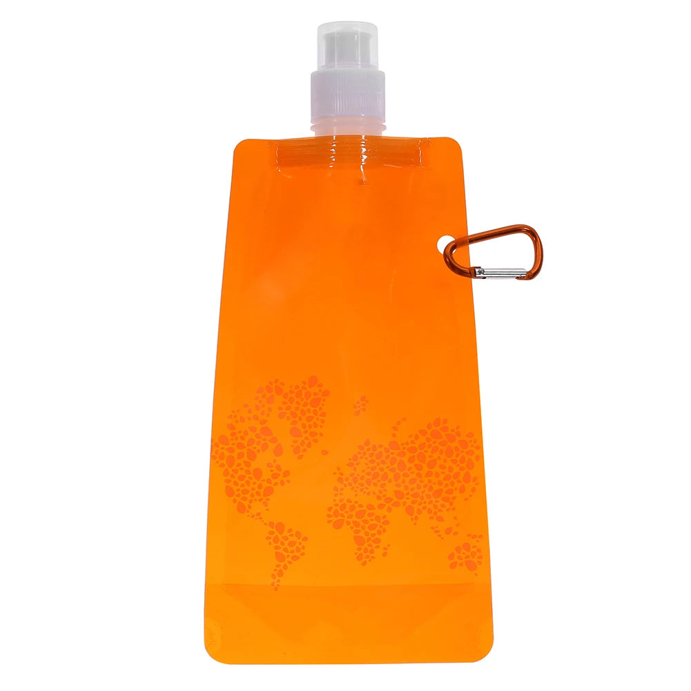 Collapsible Water Bottles with Clip Drinking Water Bags Leak Proof Sports Water Bottle for Outdoor Travel Sports Hiking Camping