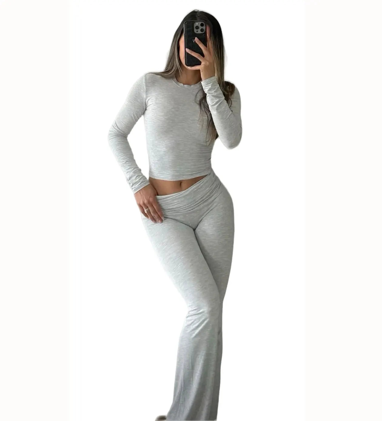 Zhejiang Women's Yoga Two-Piece Set Long Sleeve Wide Leg Activewear